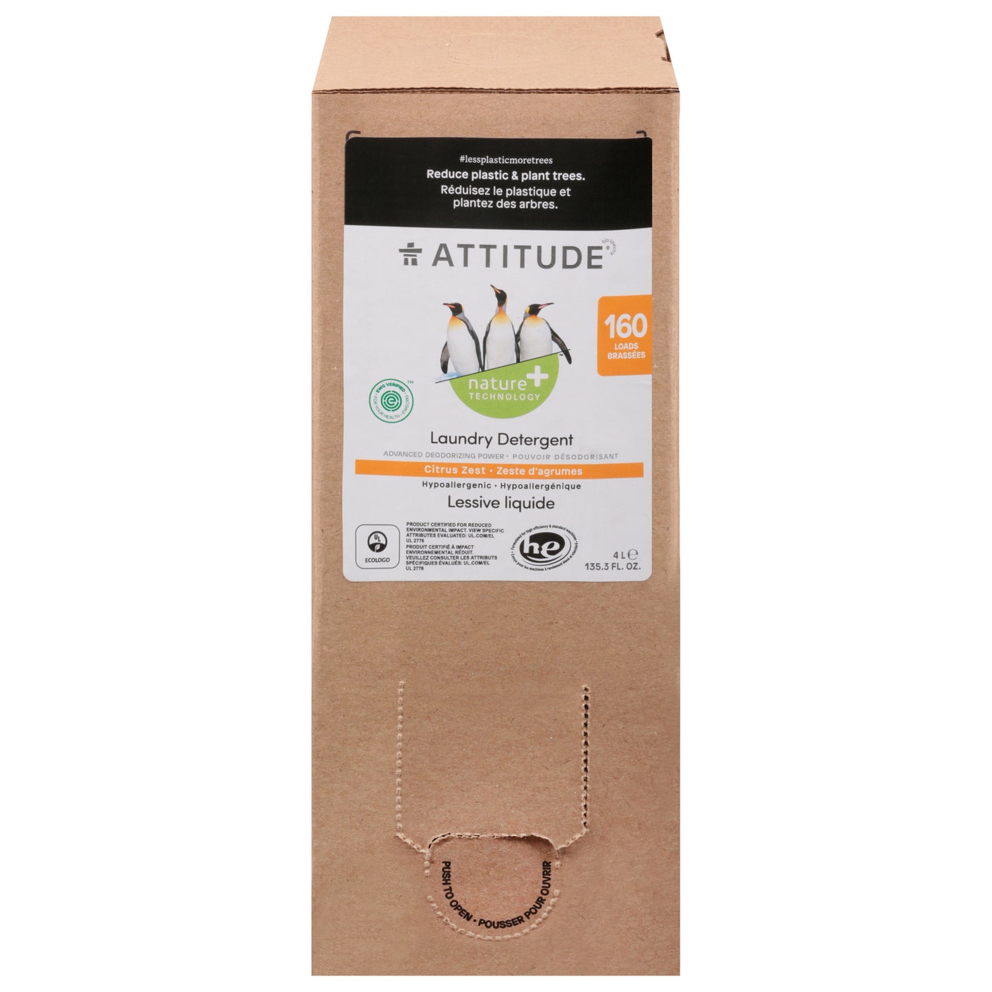 Attitude - Detergente líquido para ropa Citrus 160 L - 1 unidad 1-135,3 oz