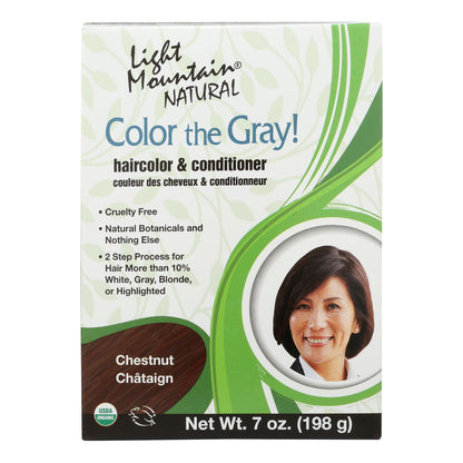 Tinte para cabello Light Mountain - ¡Colorea las canas! Castaño - Caja de 1 - 7 oz.