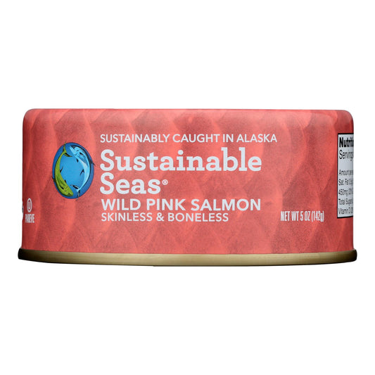 Sustainable Seas - Slmn Wild Pink Skn/bnlss - Caja de 12 de 5 oz