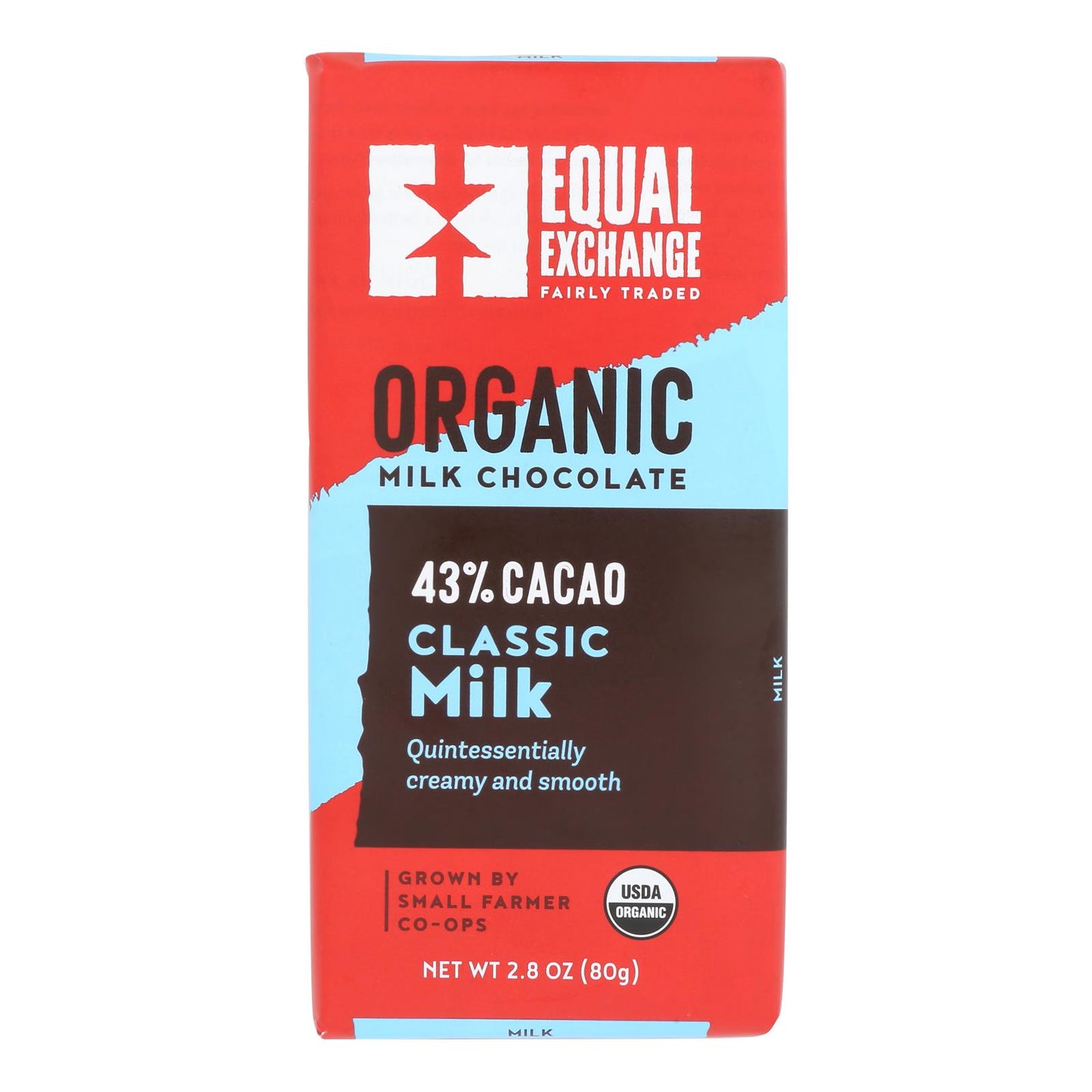 Equal Exchange - Barra de chocolate con leche - Caja de 12 - 2,8 oz