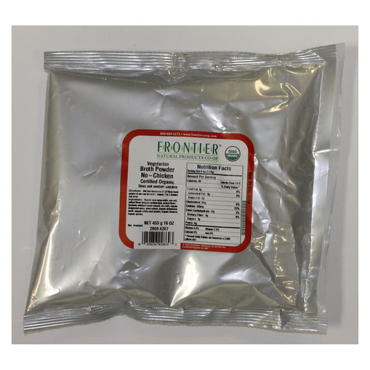 Polvo de caldo de hierbas Frontier orgánico sin pollo - Producto a granel individual - 1 lb