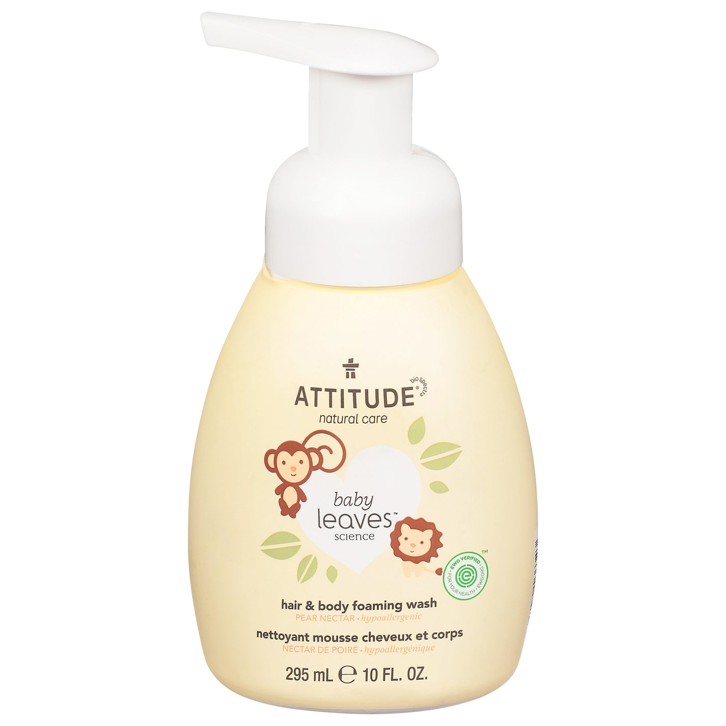 Attitude - Jabón líquido para bebés 2 en 1 Pear Nctr - 1 unidad de 1 a 10 oz