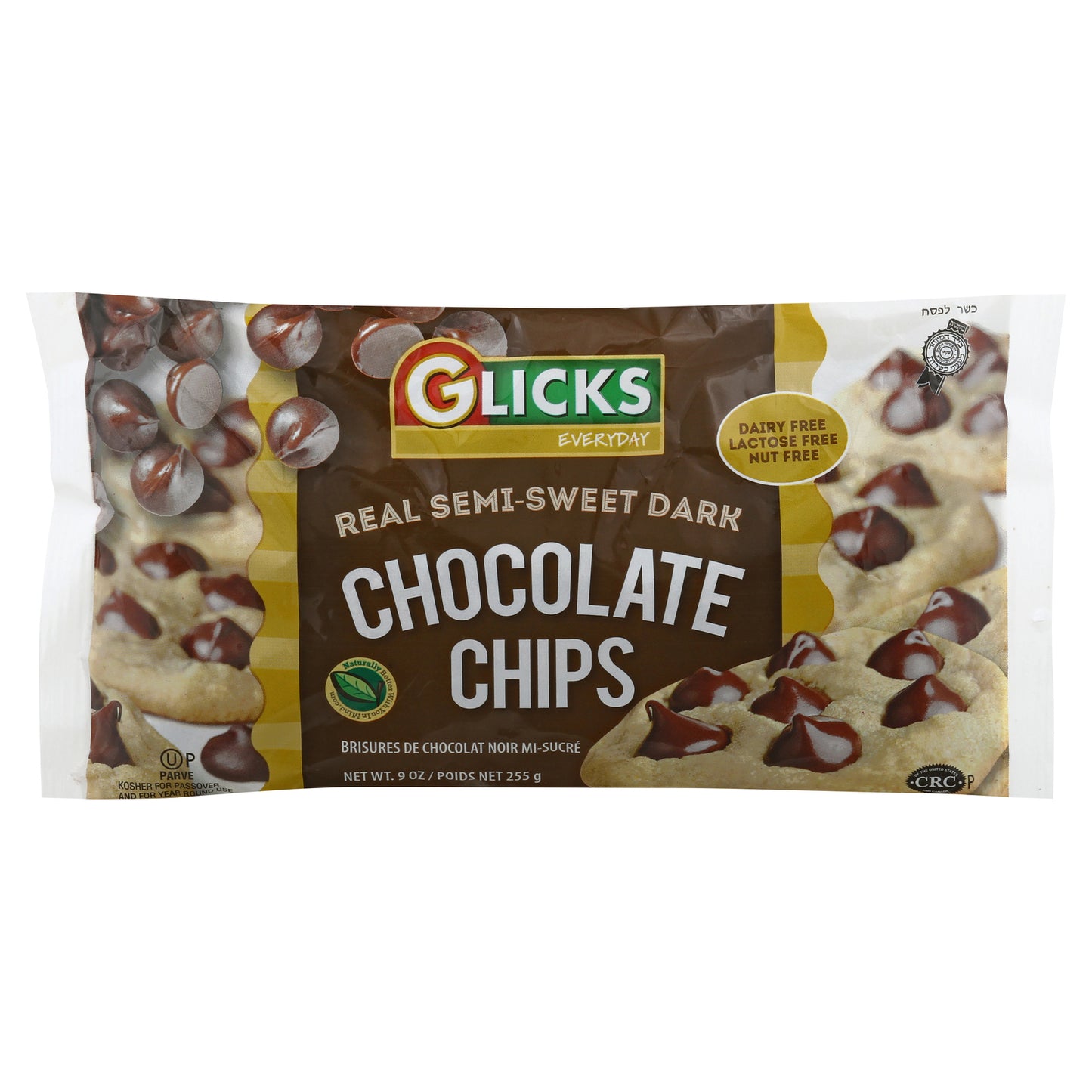 Chips de chocolate semidulce Glick's Glicks Finest - Caja de 24 - 9 oz