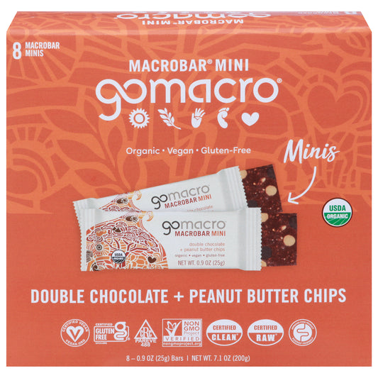 Gomacro - Barrita Mini Doble Chocolate Pbc - Caja De 7 - 7.1 Oz