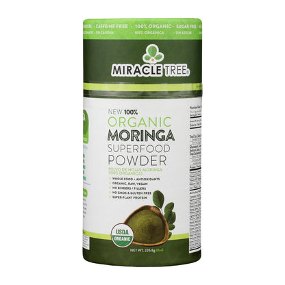 Miracle Tree - Moringa en polvo orgánica - Caja de 6 - 8 oz