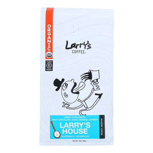 Café orgánico en grano de Larry's Coffee Larry's House - Caja de 6 - 12 oz