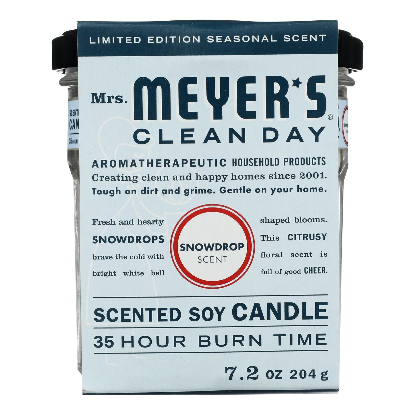 Mrs. Meyer's Clean Day - Soy Candle Snow Drop - Case Of 6-7.2 Oz