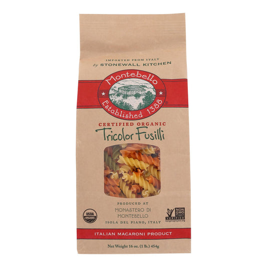 Montebello - Pasta Tricolor Fusill - Caja de 12-16 oz