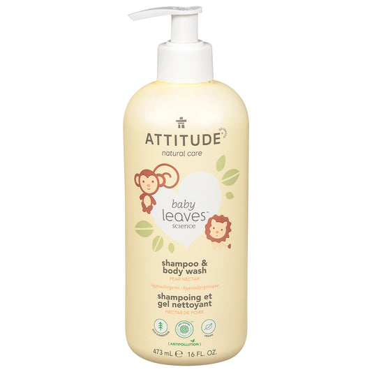 Attitude - Jabón líquido para bebés 2 en 1 de Nctr - 1 unidad de 1 a 16 oz