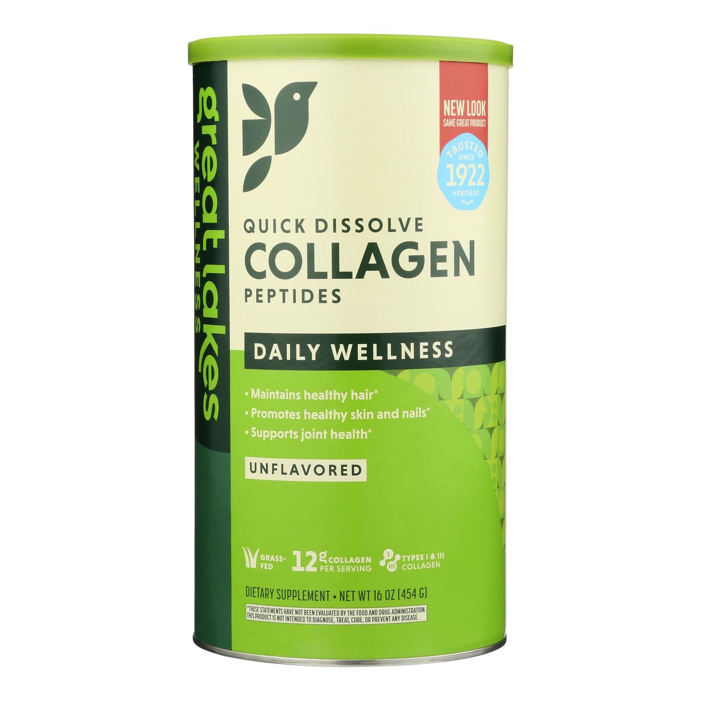 Great Lakes Wellness - Colágeno sin sabor - 1 unidad - 16 oz