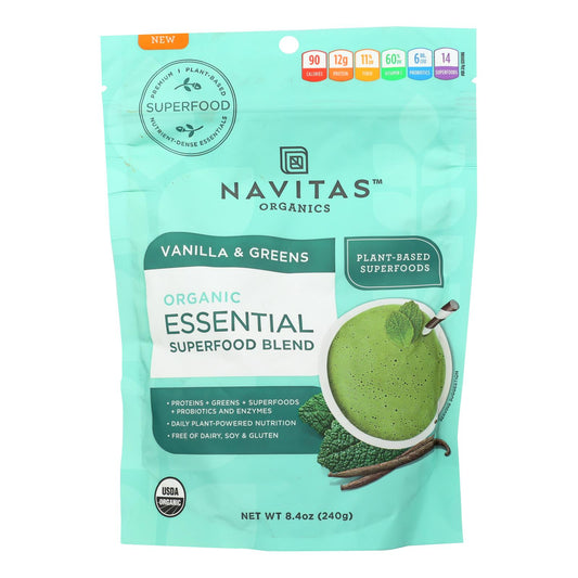 Mezcla esencial de vainilla y verduras de Navitas Organics - Caja de 6 - 8,4 oz