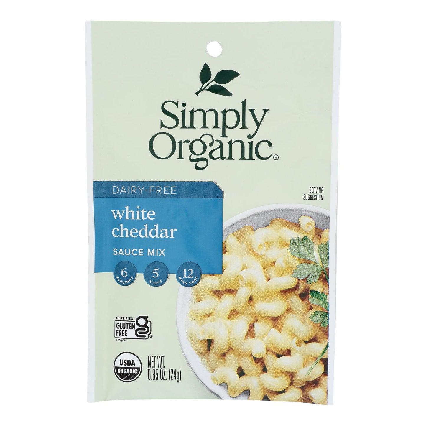 Simply Organic - Mezcla de salsa blanca, queso cheddar y fécula - Caja de 12 - 0,85 oz