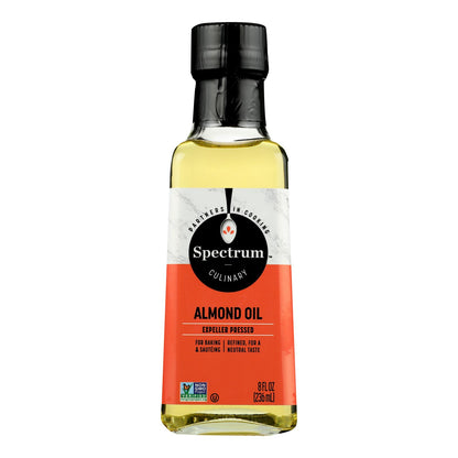 Aceite de almendras dulces refinado Spectrum Naturals - Caja de 6 - 8 fl oz.