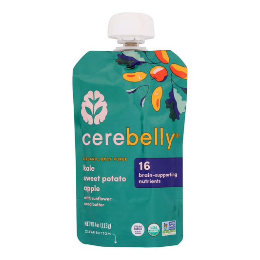 Cerebelly - Puré de col rizada y dulce en cazuela - Caja de 6 - 4 oz