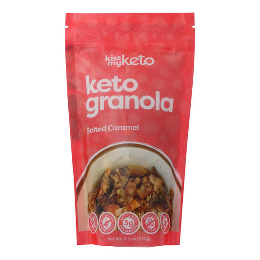 Kiss My Keto - Granola cetogénica con caramelo salado - Caja de 6 unidades de 9,5 oz
