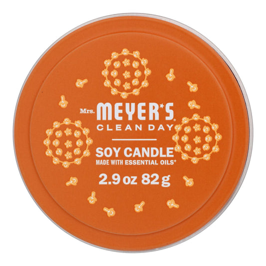 Vela de soja en lata de color naranja CLV de Mrs. Meyer's Clean Day - Caja de 8 - 2,9 oz