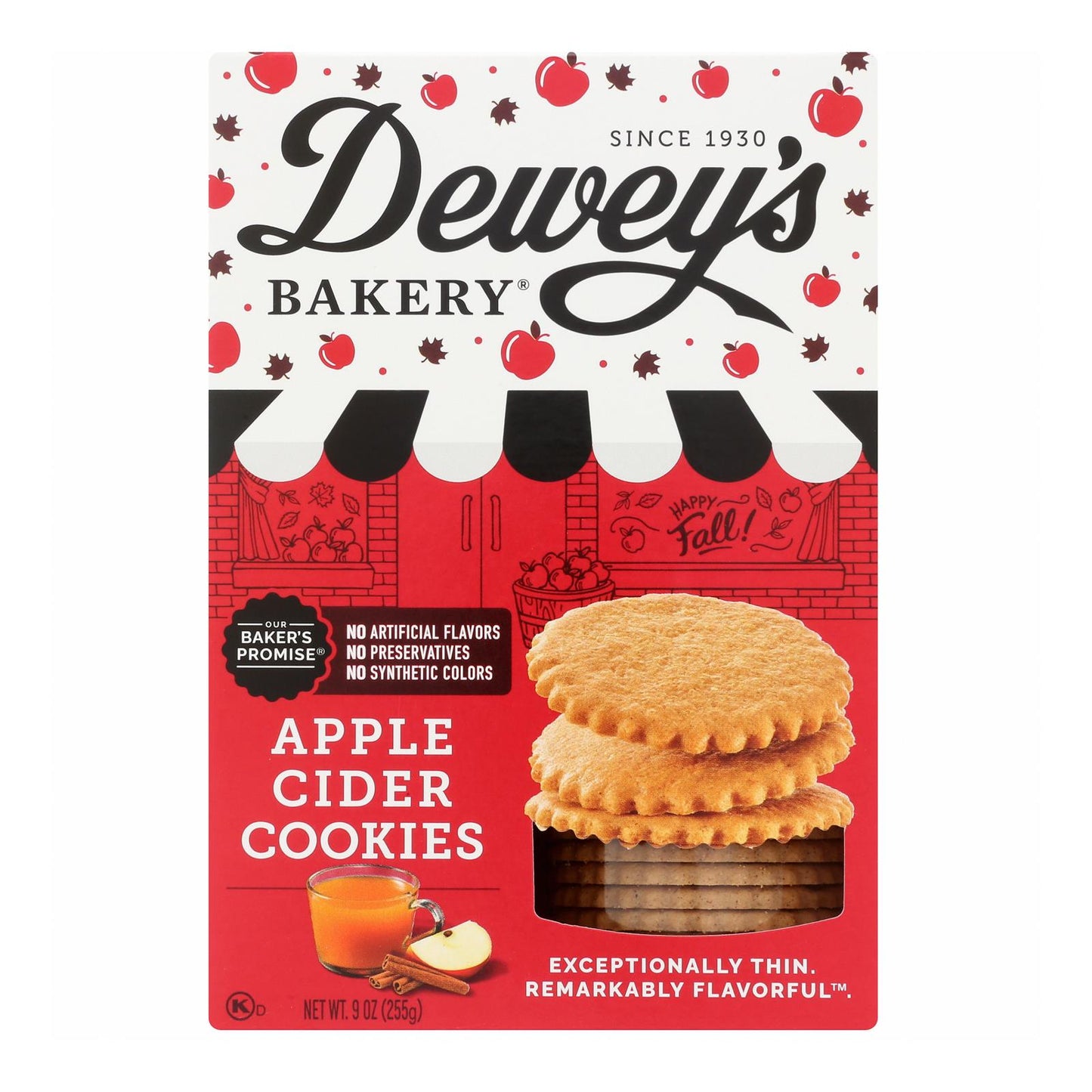 Deweys Bakery - Galletas finas de sidra de manzana - Caja de 6-9 oz