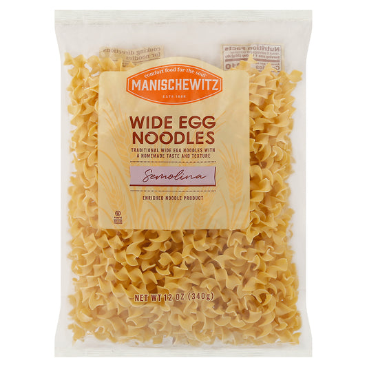 Manischewitz - Fideos anchos de huevo - Caja de 12-12 oz