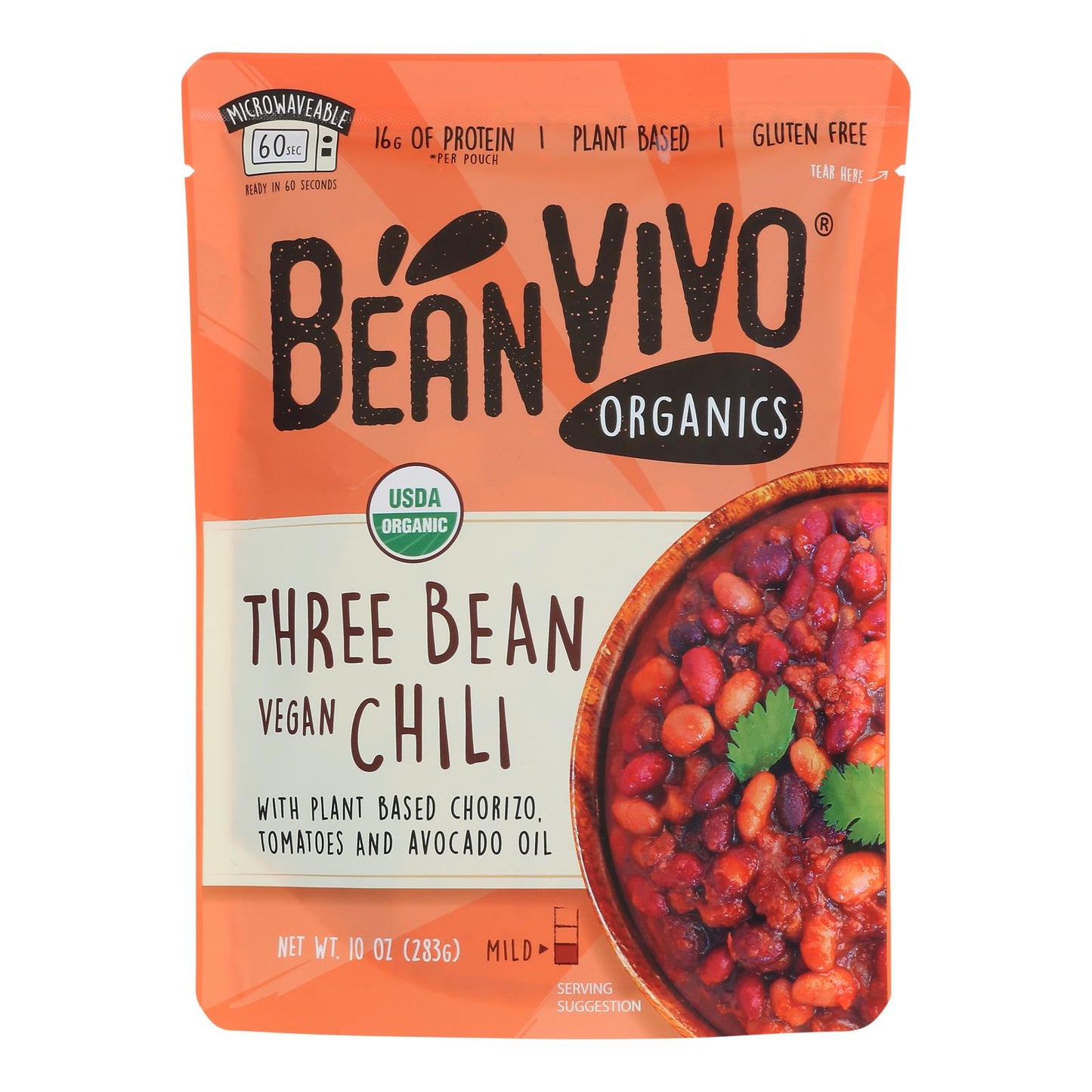 Bean Vivo - Chili de 3 frijoles vegano - Caja de 6 a 10 oz