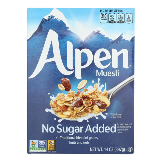 Cereales Muesli Sin Azúcar Añadido Alpen - Caja de 12 - 14 Oz.