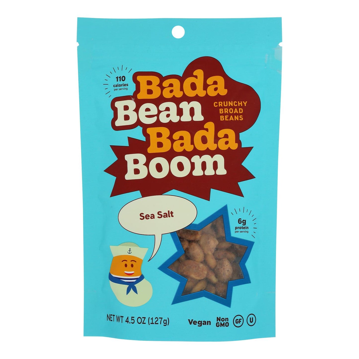 Bada Bean Bada Boom - 脆豆海盐 - 6 盒装 - 4.5 盎司