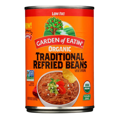 Garden Of Eatin' - Frijoles Refritos Tradicionales Bajos en Grasa - Caja de 12 a 16 Oz