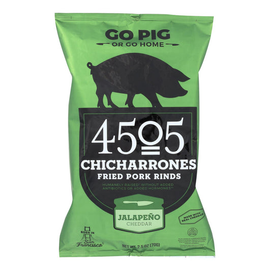 4505 - 猪皮 - Chicharones - 墨西哥胡椒切达干酪 - 12 盒装 - 2.5 盎司