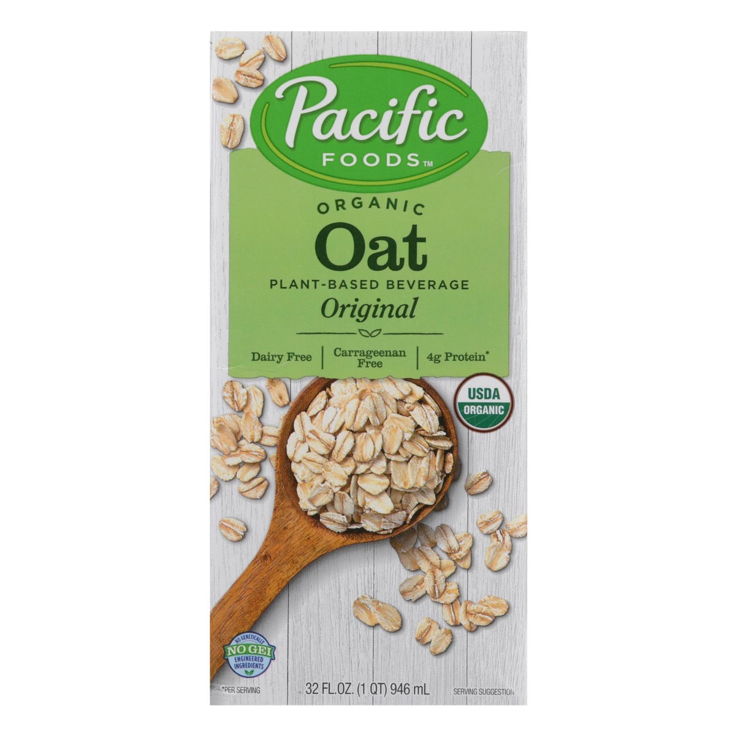 Avena original de Pacific Natural Foods, orgánica, caja de 12, 32 onzas líquidas.