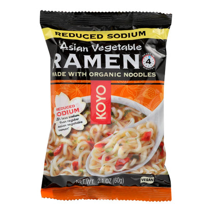 Koyo Ramen - Vegetales asiáticos reducidos en sodio - Caja de 12 - 2,1 oz.