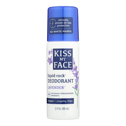 Desodorante líquido Kiss My Face Rock Roll-on lavanda - 3 fl oz