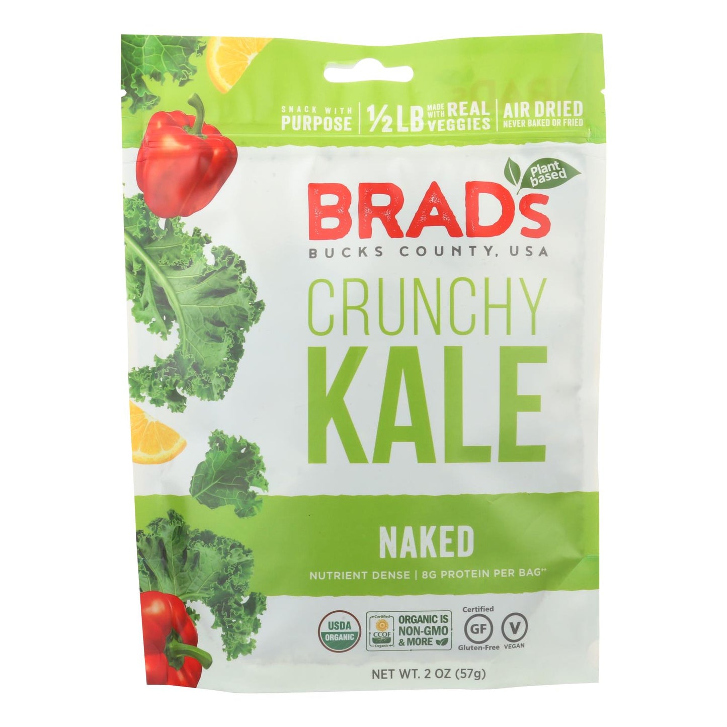 Brad's Plant Based - Raw Crunch - Naked - Case Of 12 - 2 Oz.