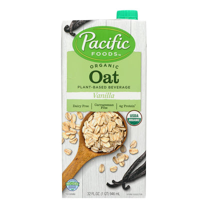 Pacific Natural Foods Avena Vainilla - Sin Lácteos - Caja de 12 - 32 Fl Oz.