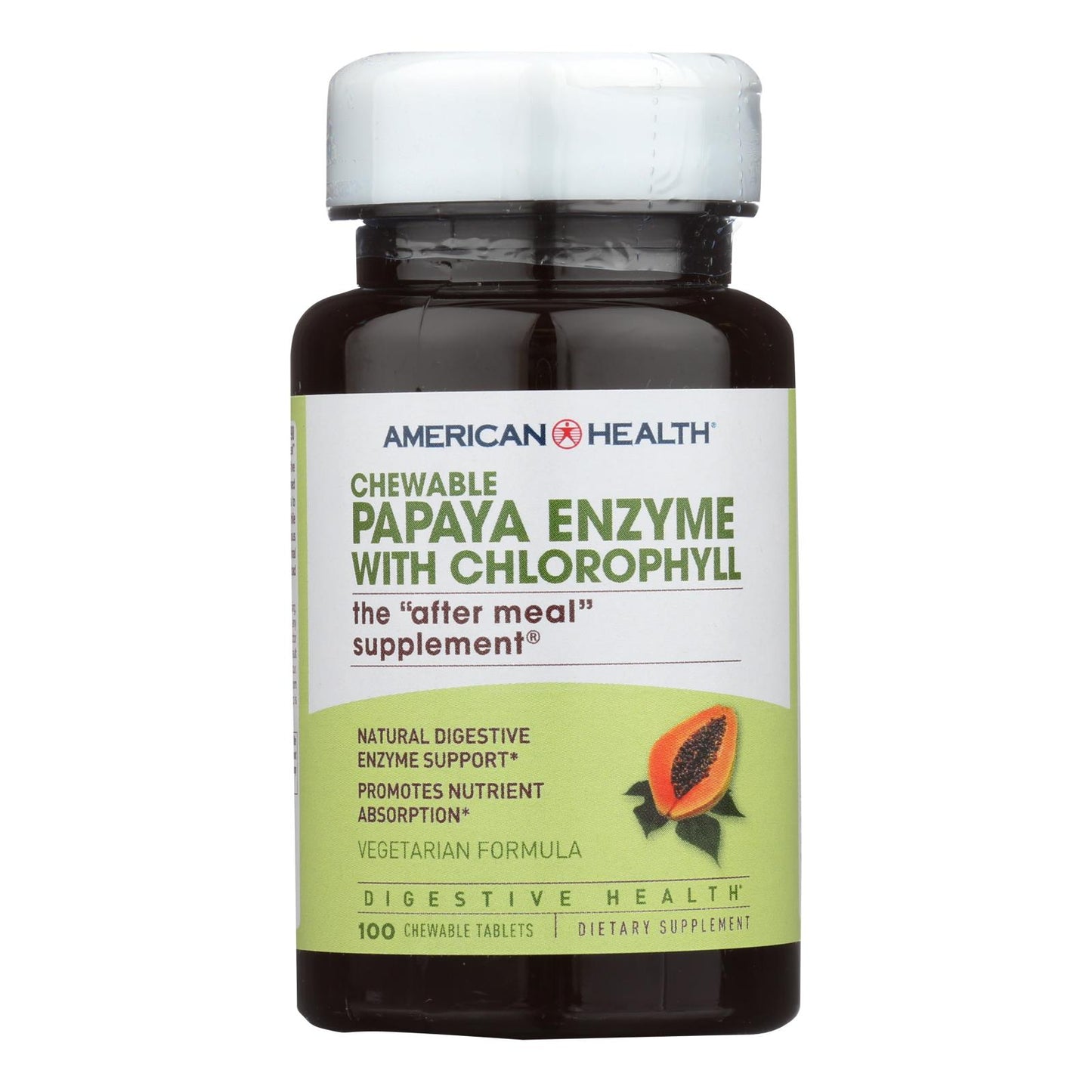 American Health - Enzima de papaya con clorofila masticable - 100 comprimidos masticables