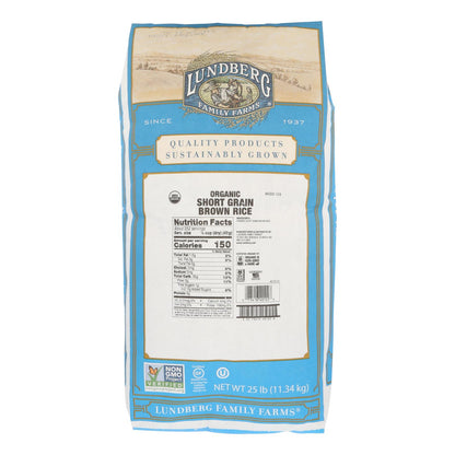 Arroz integral de grano corto de Lundberg Family Farms (caja de 25 libras)