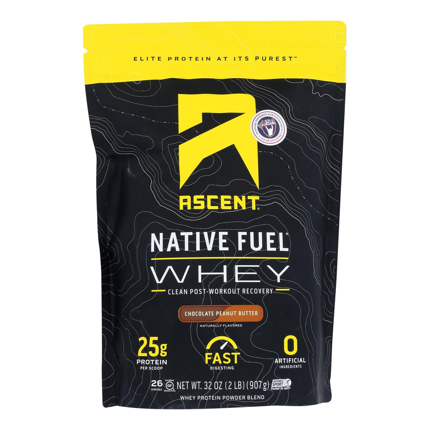 Ascent Native Fuel - Mantequilla de maní con suero de leche y chocolate - 1 unidad - 2 libras