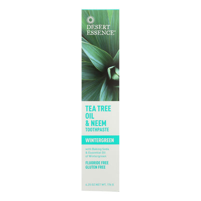 Desert Essence - Natural Tea Tree Oil And Neem Toothpaste Wintergreen - 6.25 Oz