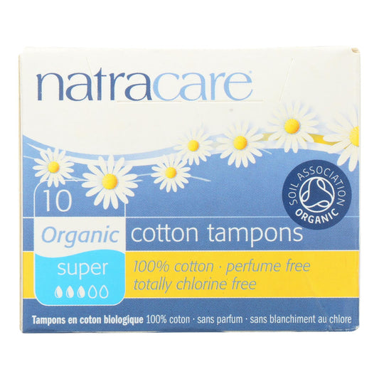 Natracare 100% Organic Cotton Tampons - Super - 10 Pack