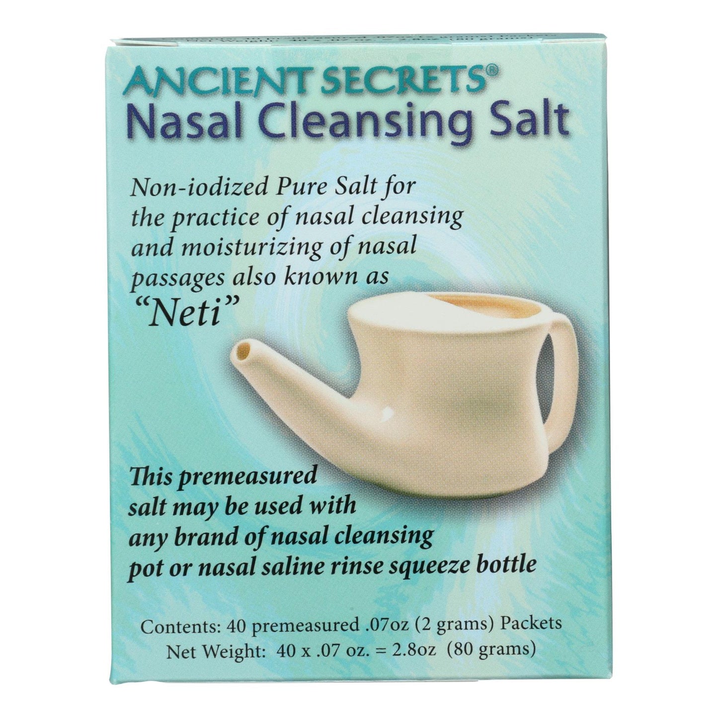 Paquetes de sal para limpieza nasal Ancient Secrets (40 paquetes)