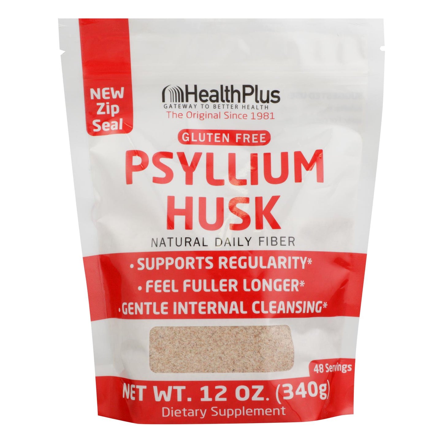 Health Plus - Cáscara de psyllium pura - 12 oz