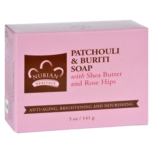 Jabón en barra Nubian Heritage - Pachulí y burití - 5 oz