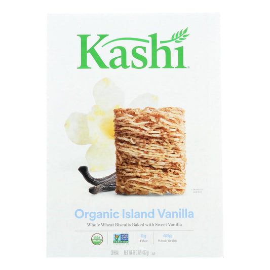 Cereales Kashi - Orgánicos - Trigo integral - Promesa orgánica - Vainilla isleña - 16,3 oz - Caja de 12