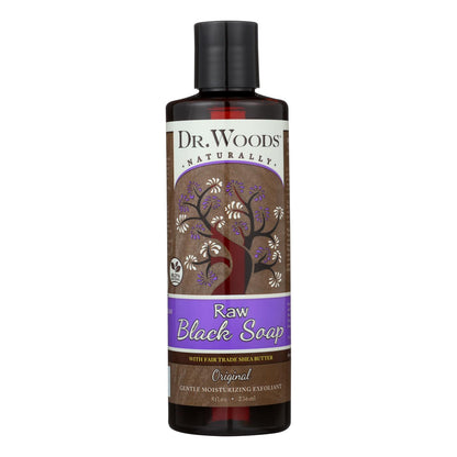 Jabón negro puro con manteca de karité orgánica Shea Vision de Dr. Woods, 8 onzas líquidas