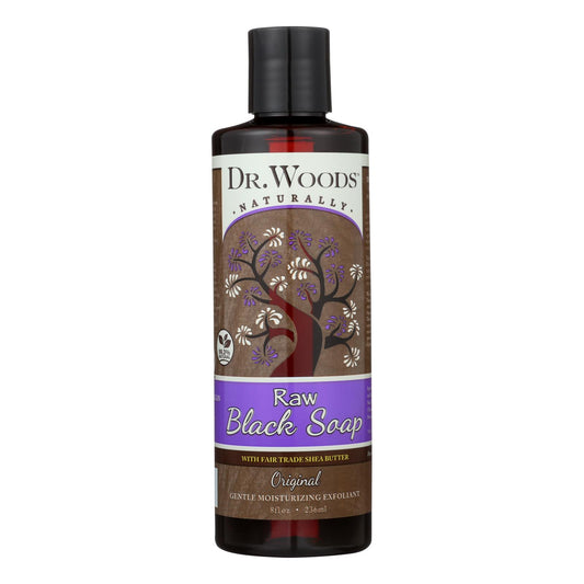 Jabón negro puro con manteca de karité orgánica Shea Vision de Dr. Woods, 8 onzas líquidas