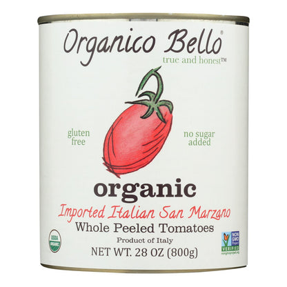 Tomates orgánicos Bello - Orgánicos - Enteros - Caja de 12 - 28 oz