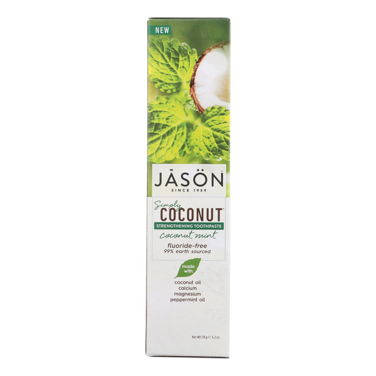 Pasta de dientes fortalecedora de Jason Natural Products - Menta y coco - 4,2 oz