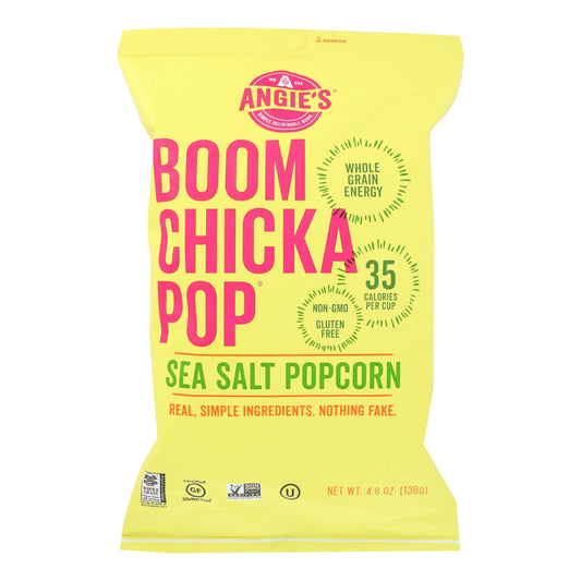 Palomitas de maíz con sal marina Boom Chicka Pop de Angie's Kettle Corn - Caja de 12 - 4.8 oz.