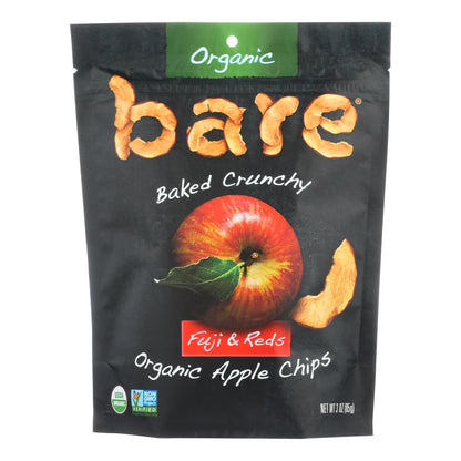 Chips de manzana Bare Fruit - Orgánicos - Crujientes - Fuji Red - 3 oz - Caja de 12