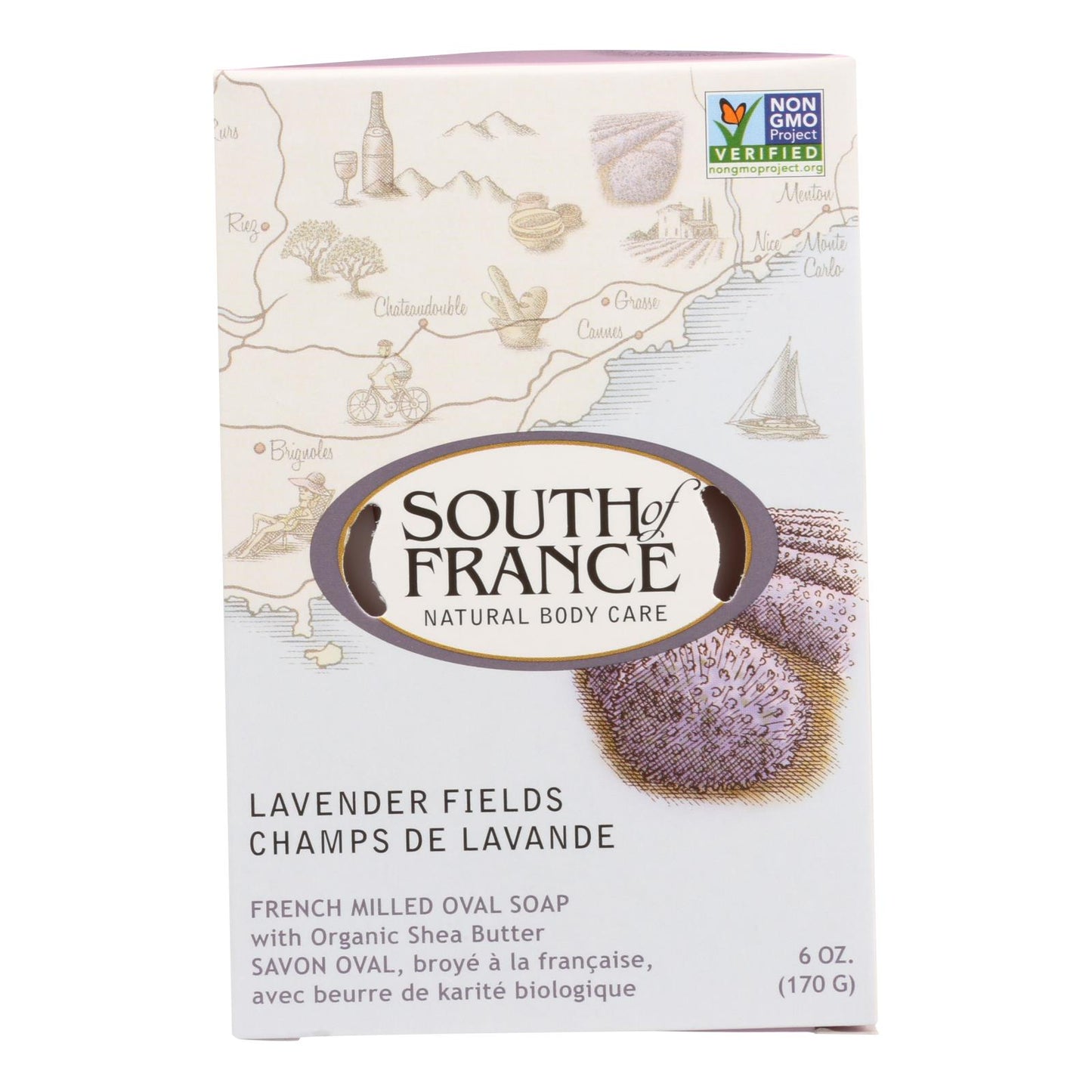 South Of France Bar Soap - Lavender Fields - 6 Oz - 1 Each