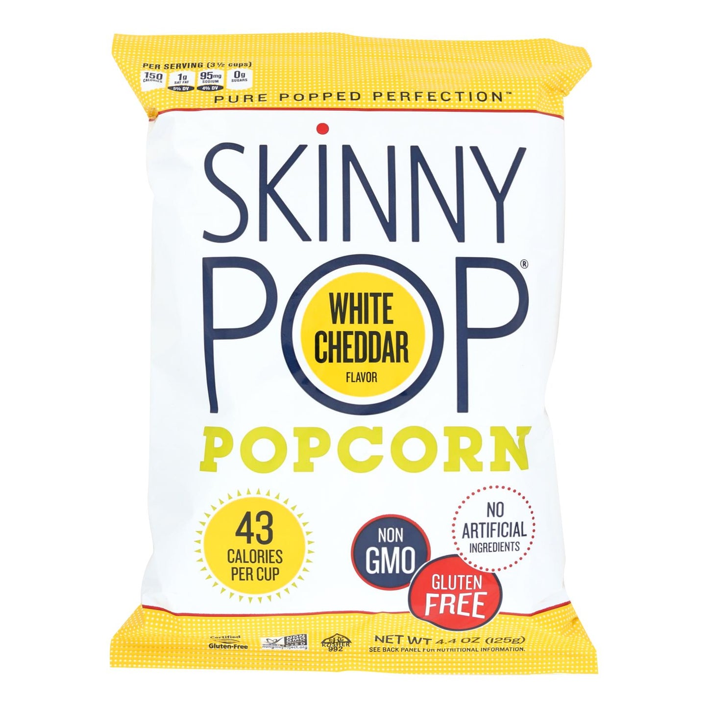 Palomitas de maíz Skinnypop Skinny Pop - Queso cheddar blanco - Caja de 12 - 4.4 oz.