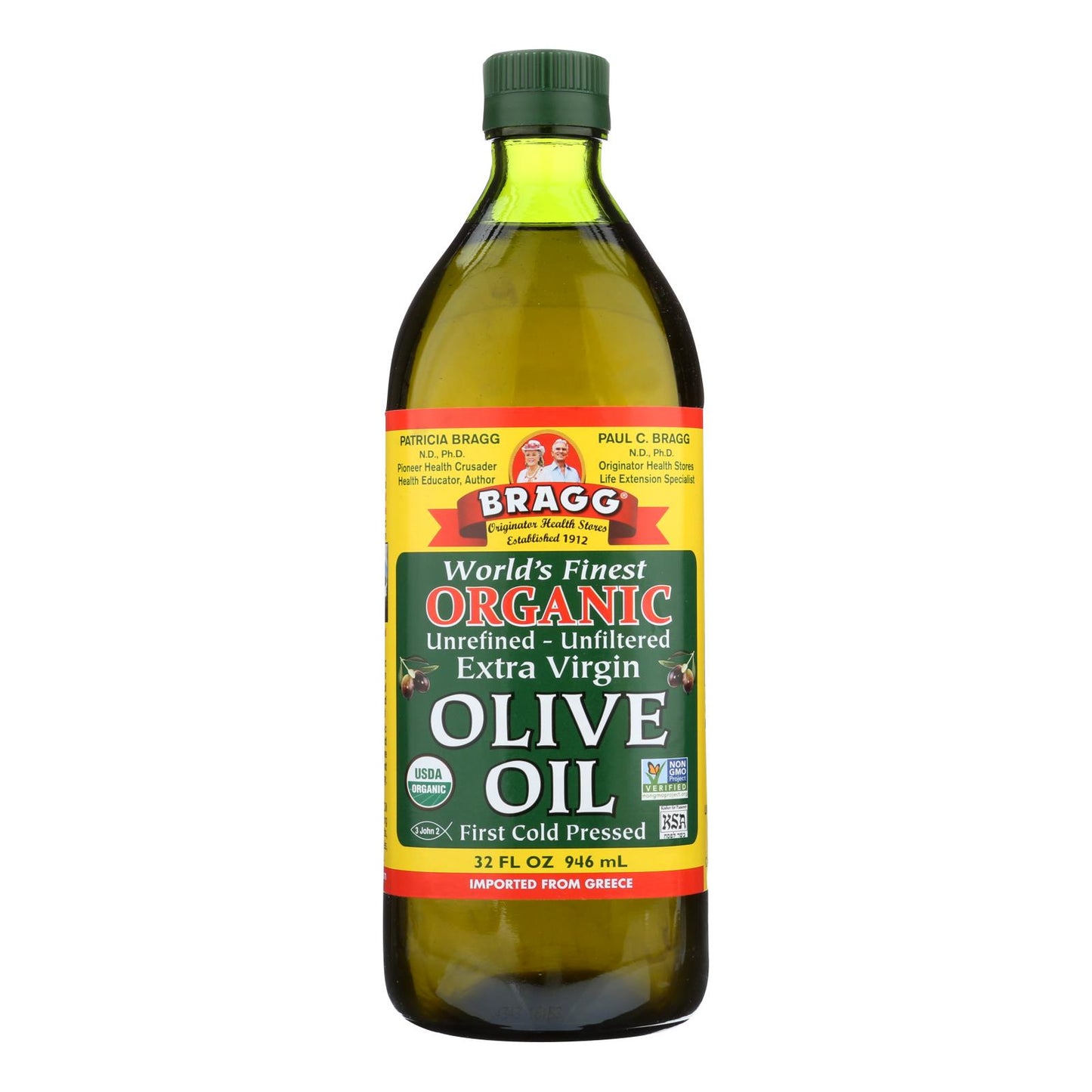 Bragg - Aceite de oliva - Orgánico - Virgen extra - 32 oz - Caja de 12